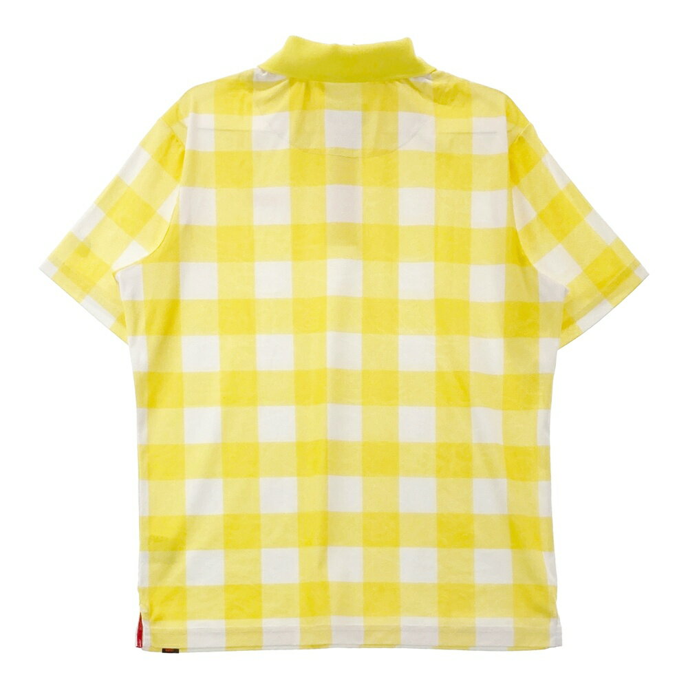 NEW BALANCE GOLF ニューバランス 半袖ポロシャツ キャップ チェック柄 イエロー系 6 【中古】ゴルフウェア メンズ