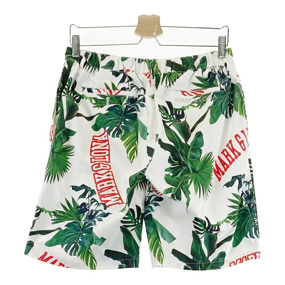 MARK&LONA マークアンドロナ ハーフパンツ ボタニカル柄 ホワイト系 L 【中古】ゴルフウェア メンズ