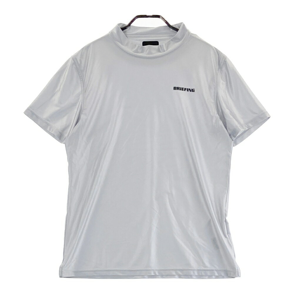 BRIEFING GOLF ブリーフィング 2022年 ハイネック 半袖インナーTシャツ シルバー系 M 【中古】ゴルフウェア メンズ