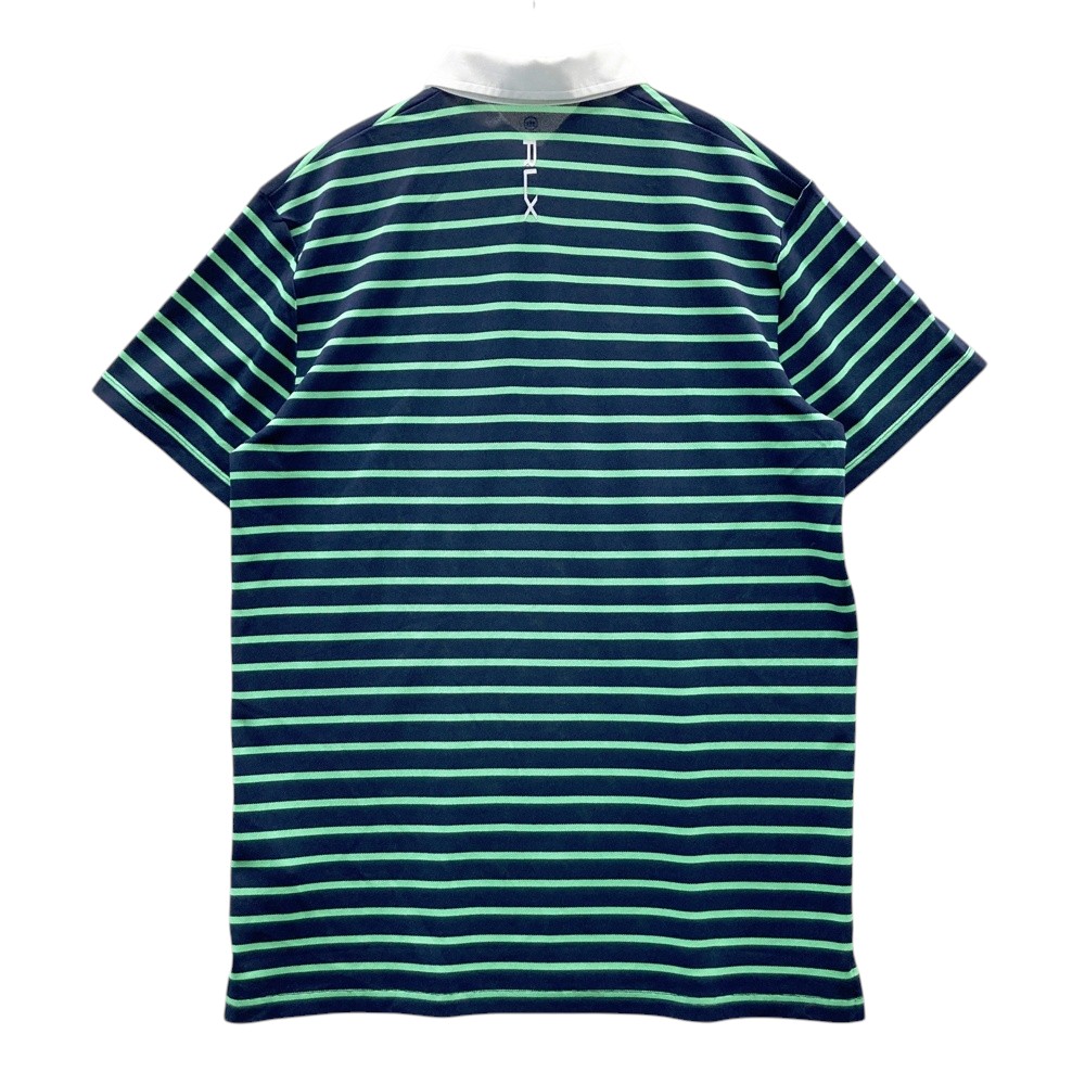 RLX ラルフローレン 半袖ポロシャツ ボーダー柄 ネイビー系 M 【中古】ゴルフウェア メンズ