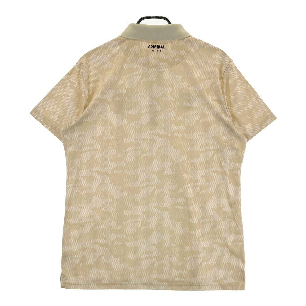 ADMIRAL アドミラル ADMA047 半袖ポロシャツ 迷彩 カモフラ柄 ベージュ系 LL 【中古】ゴルフウェア メンズ