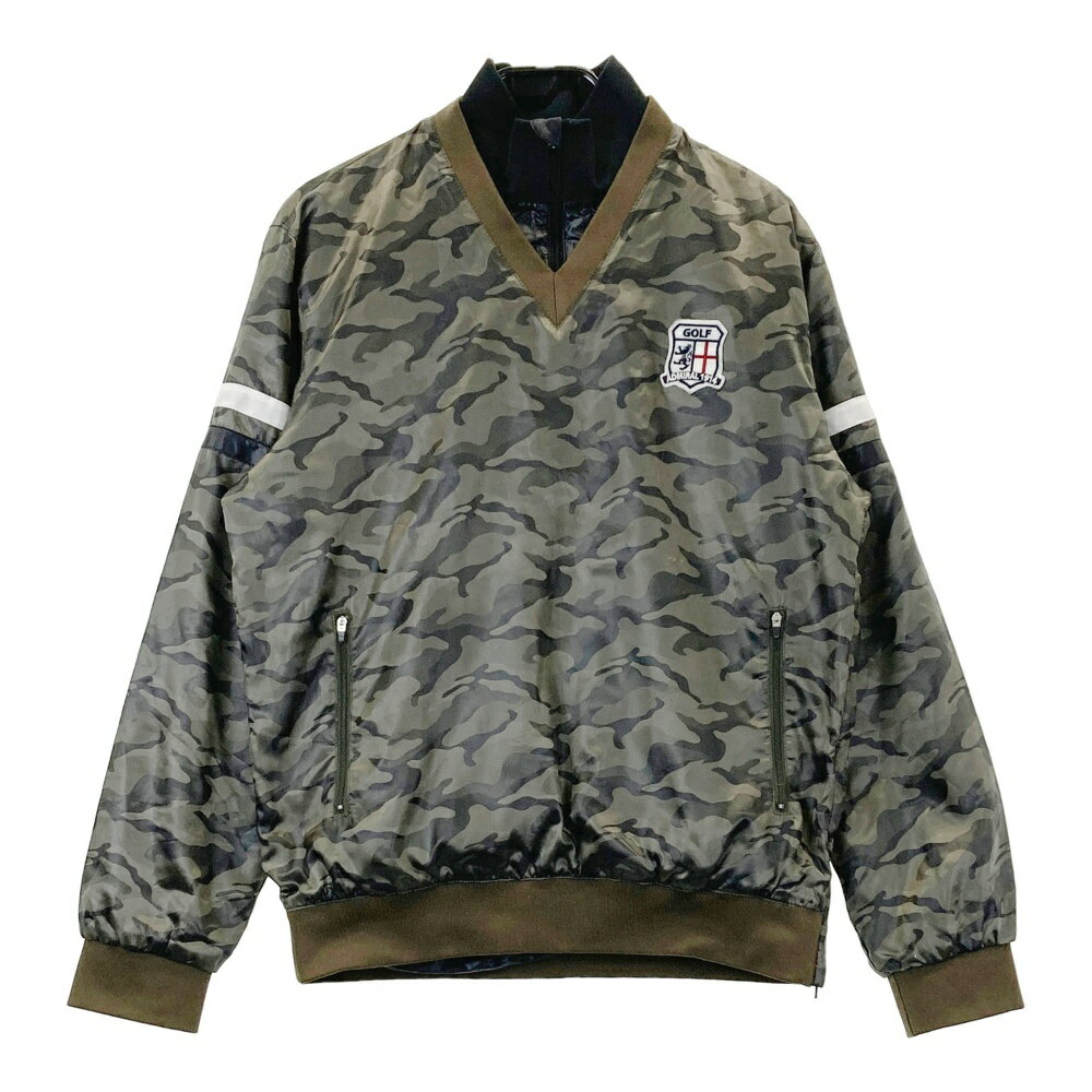 ADMIRAL アドミラル インナー付 Vネック 長袖ブルゾン カモフラ 迷彩柄 カーキ系 L 【中古】ゴルフウェア メンズ
