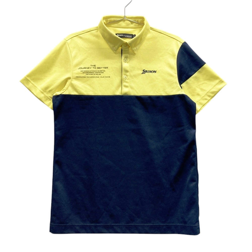 SRIXON スリクソン ×DESCENTE 半袖ポロシャツ イエロー系 M 【中古】ゴルフウェア メンズ