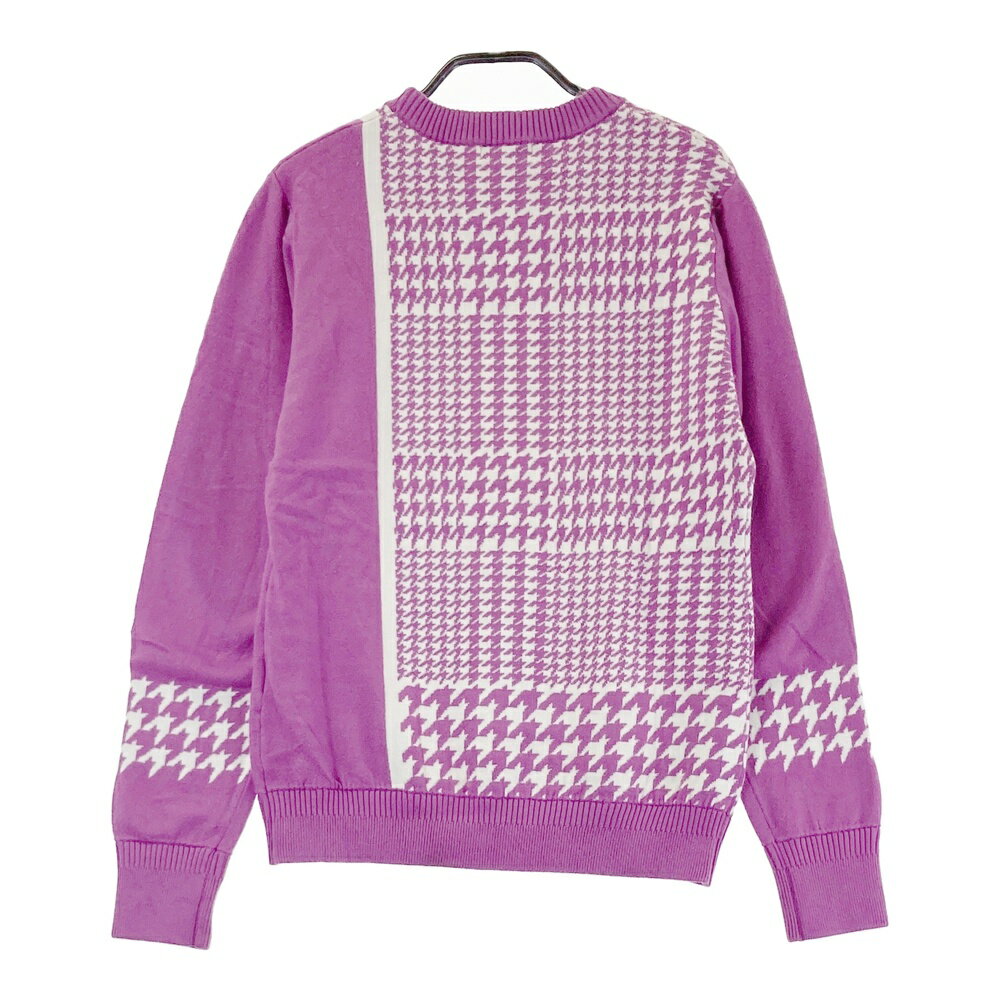 FILA GOLF フィラゴルフ ニットセーター 千鳥柄 パープル系 L 【中古】ゴルフウェア メンズ