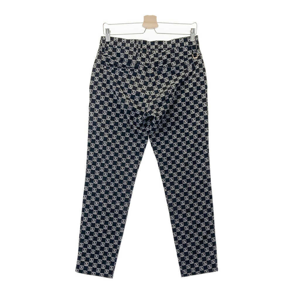 V12 ヴィトゥエルヴ 2024年モデル ストレッチパンツ ワッペン ロゴ 総柄 ブラック系 S 【中古】ゴルフウェア メンズ