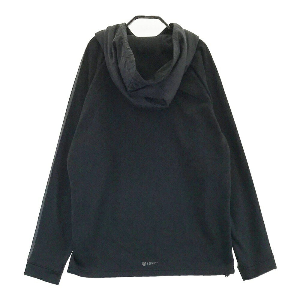 ADIDAS GOLF アディダスゴルフ 裏フリース 長袖パーカー ブラック系 M 【中古】ゴルフウェア メンズ