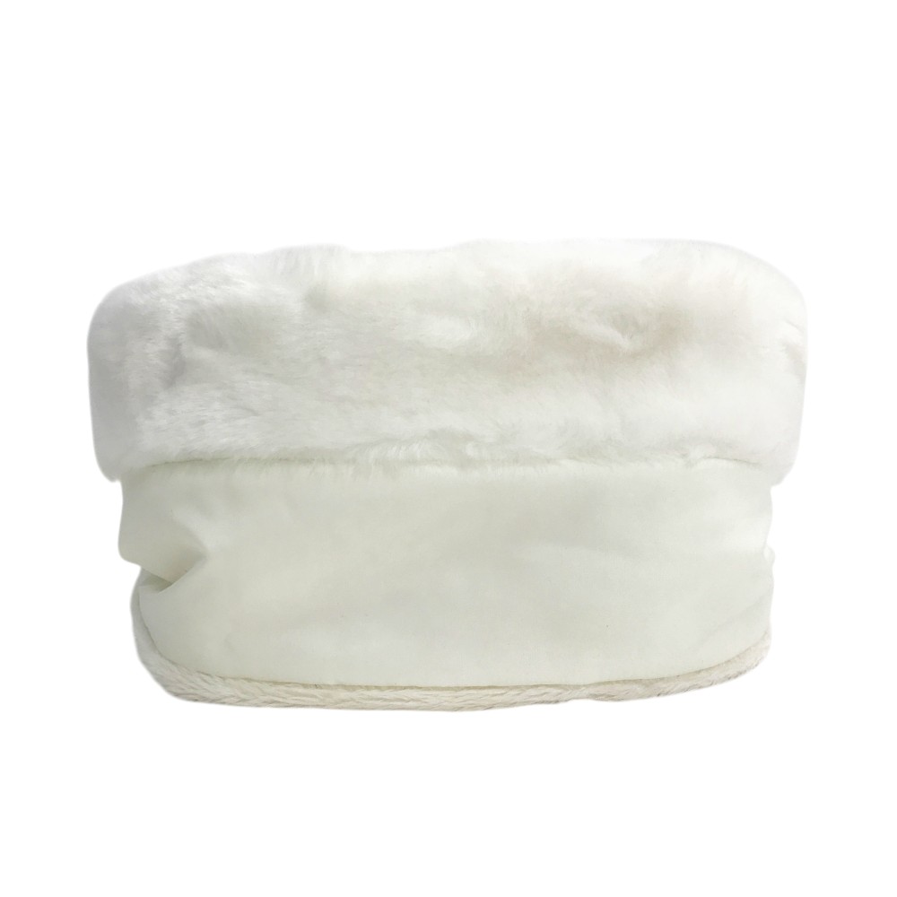 LANVIN SPORT ランバン スポール 中綿 ファー マフラー ホワイト系 F 【中古】ゴルフウェア