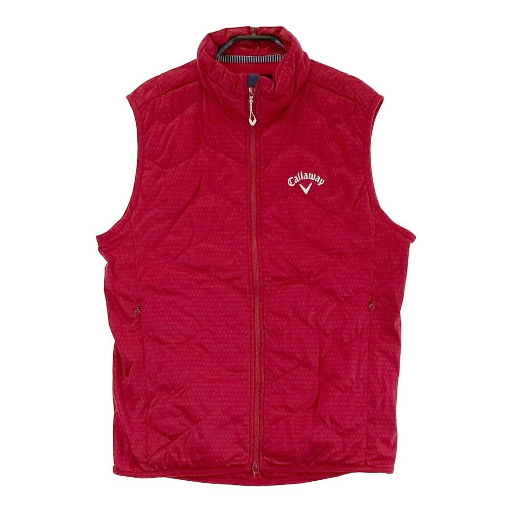 CALLAWAY キャロウェイ 中綿ベスト 総柄 レッド系 M 【中古】ゴルフウェア メンズ