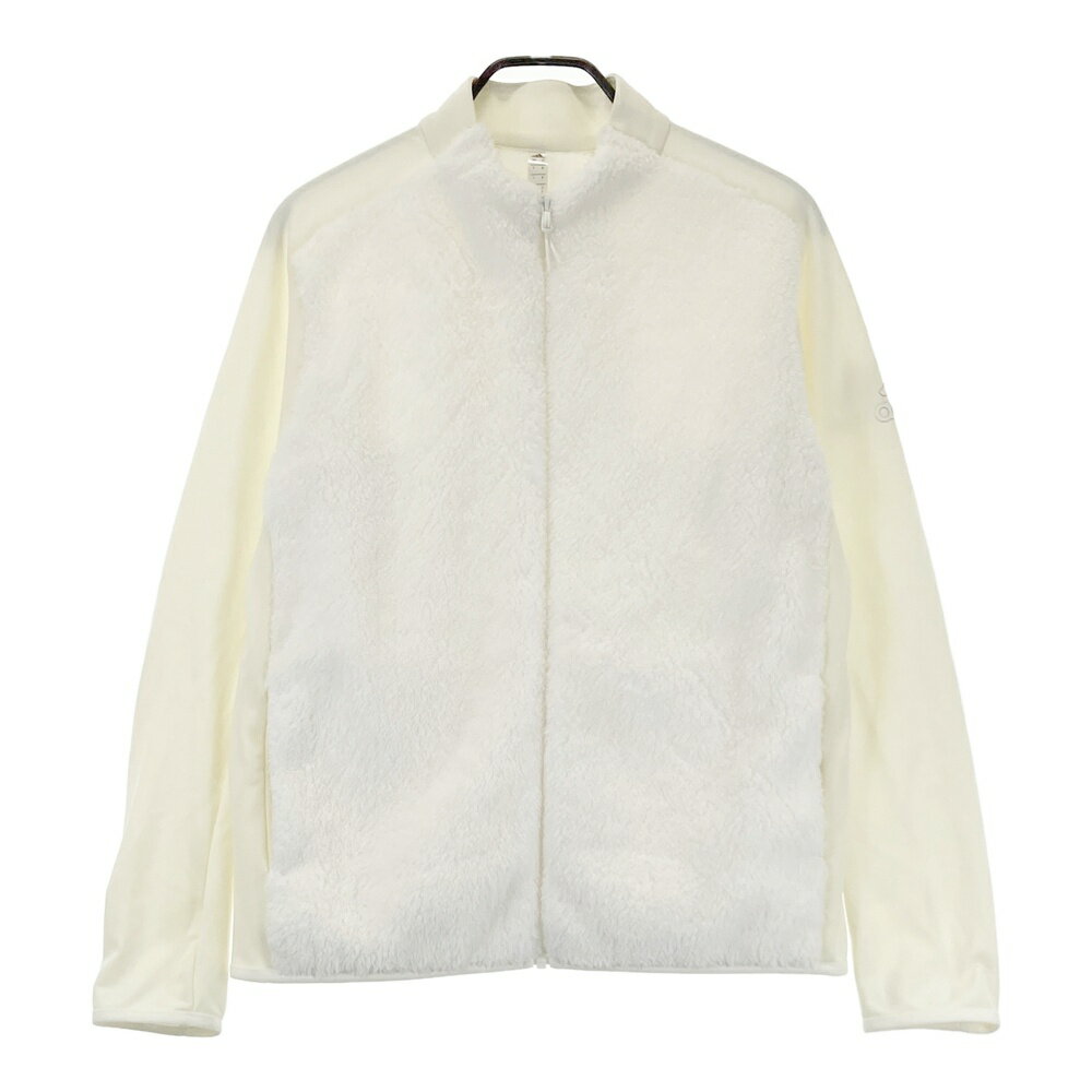 ADIDAS GOLF アディダスゴルフ GM1476 ボア切替 スウェット ジャケット ホワイト系 L 【中古】ゴルフウェア メンズ
