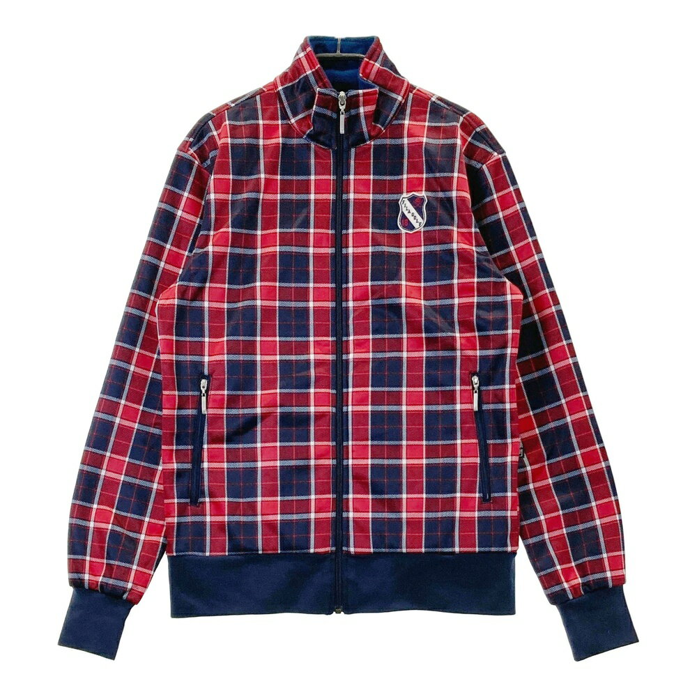 FILA GOLF フィラゴルフ 裏フリース 長袖ジャケット チェック柄 ネイビー系 M 【中古】ゴルフウェア メンズ