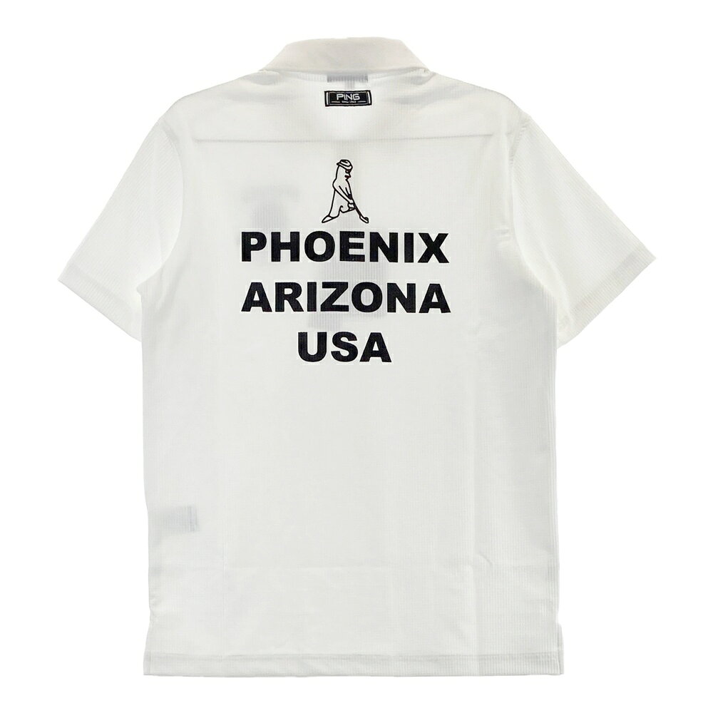 PING ピン 2023年 半袖ポロシャツ ホワイト系 M 【中古】ゴルフウェア メンズ