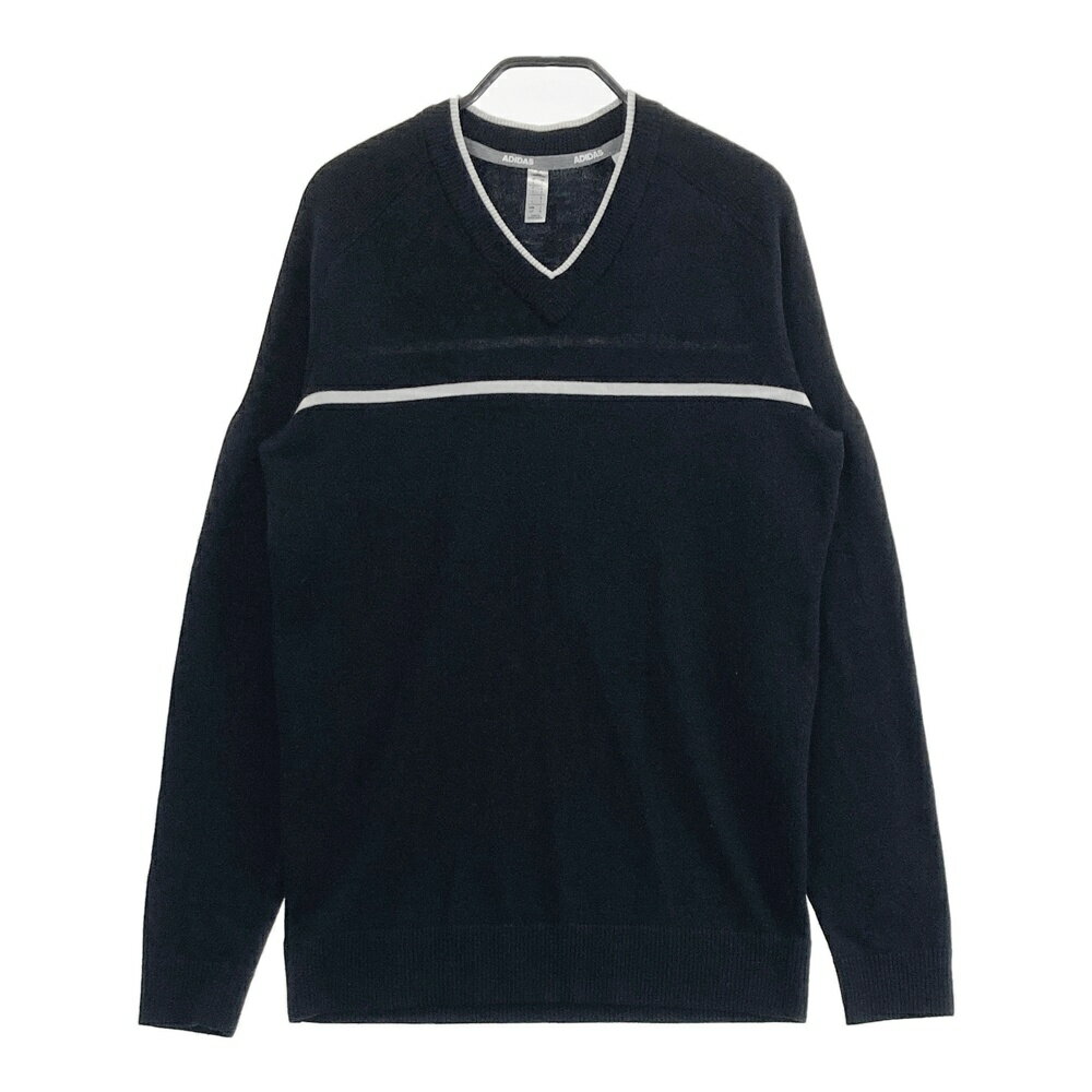 ADIDAS GOLF アディダスゴルフ EH3670 Vネック ニットセーター ブラック系 M 【中古】ゴルフウェア メ..