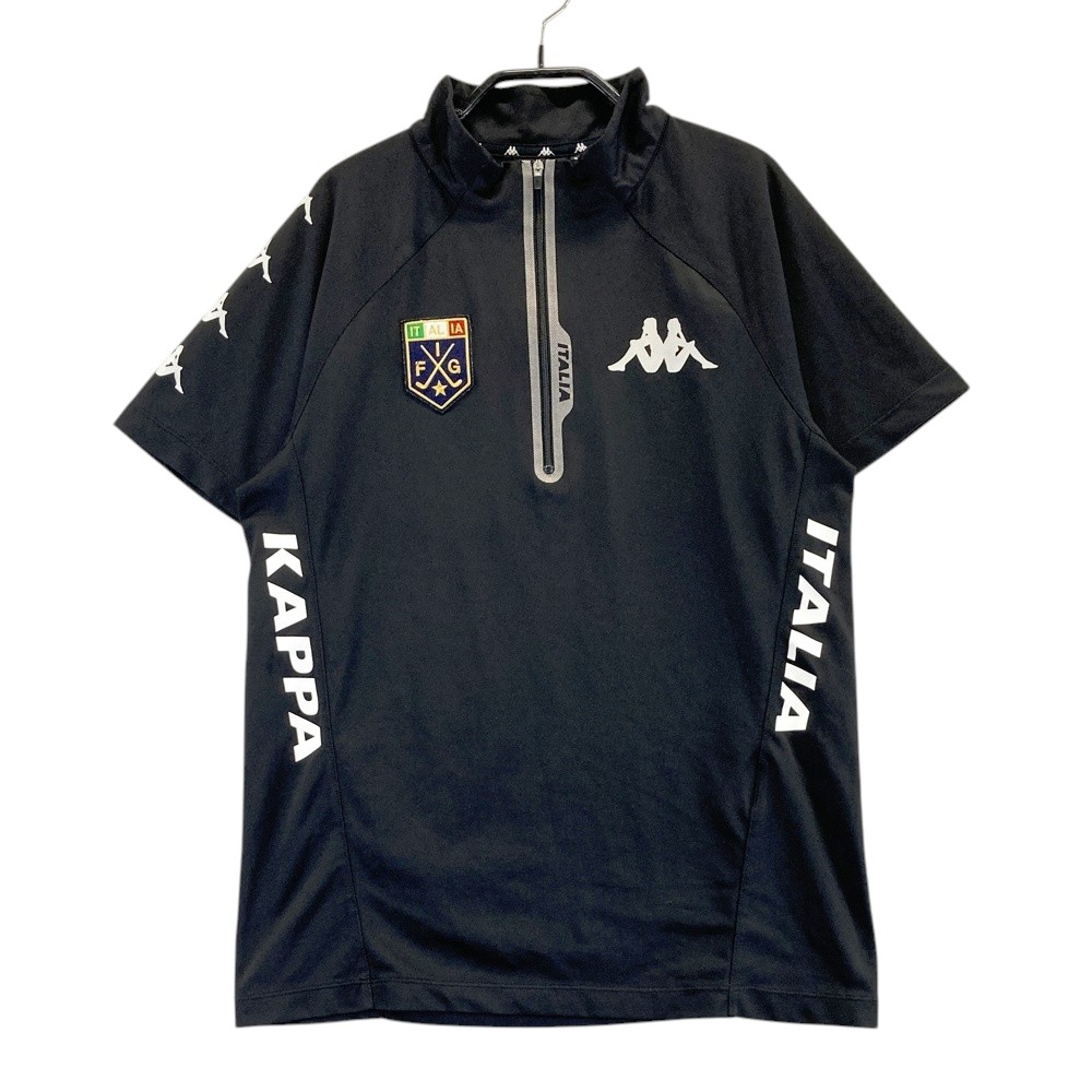 KAPPA GOLF カッパゴルフ ハーフジップ 半袖Tシャツ ブラック系 M 【中古】ゴルフウェア メンズ