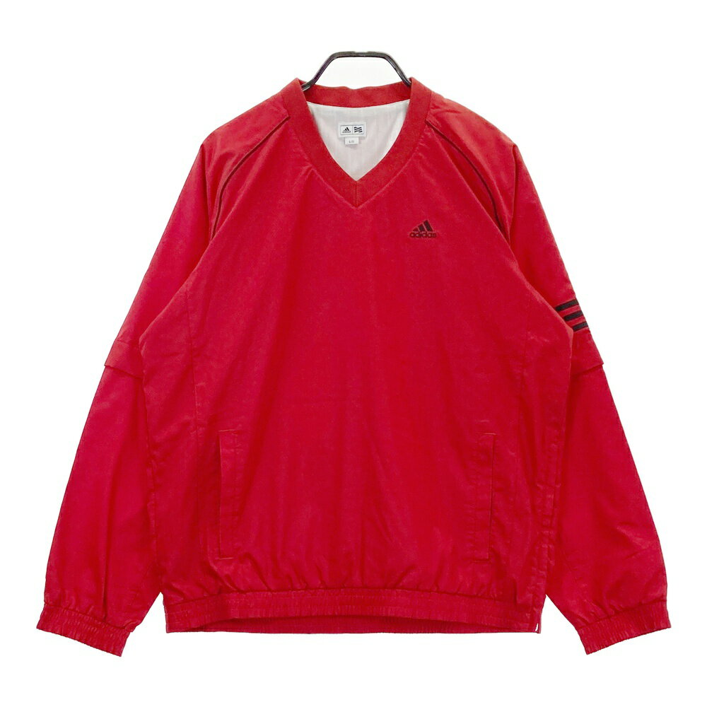 ADIDAS GOLF アディダスゴルフ 2WAY 蓄熱ジャケット ブルゾン レッド系 L/G 【中古】ゴルフウェア メンズ