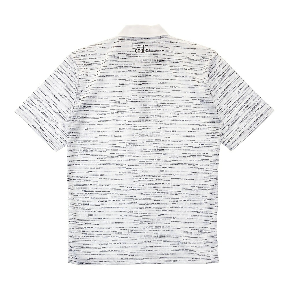 ADABAT アダバット 半袖ポロシャツ ロゴ柄 ホワイト系 LL 【中古】ゴルフウェア メンズ