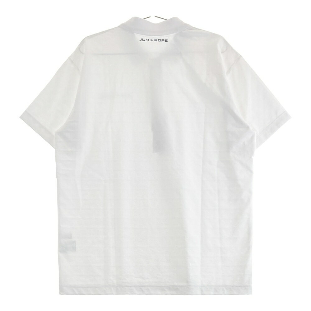 JUN&ROPE ジュン アンド ロペ 半袖ポロシャツ 総柄 ホワイト系 XL 【中古】ゴルフウェア メンズ