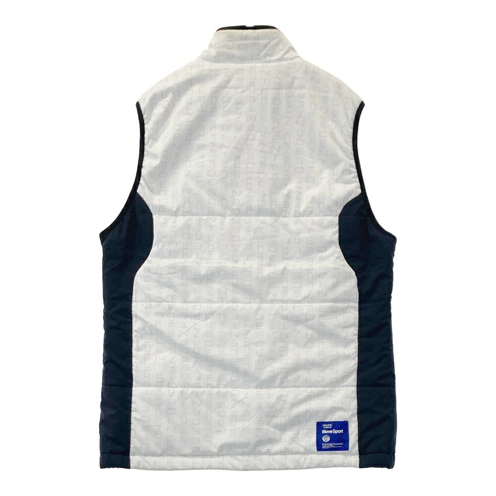 DESCENTE GOLF デサントゴルフ 中綿ベスト 総柄 ホワイト系 L 【中古】ゴルフウェア メンズ