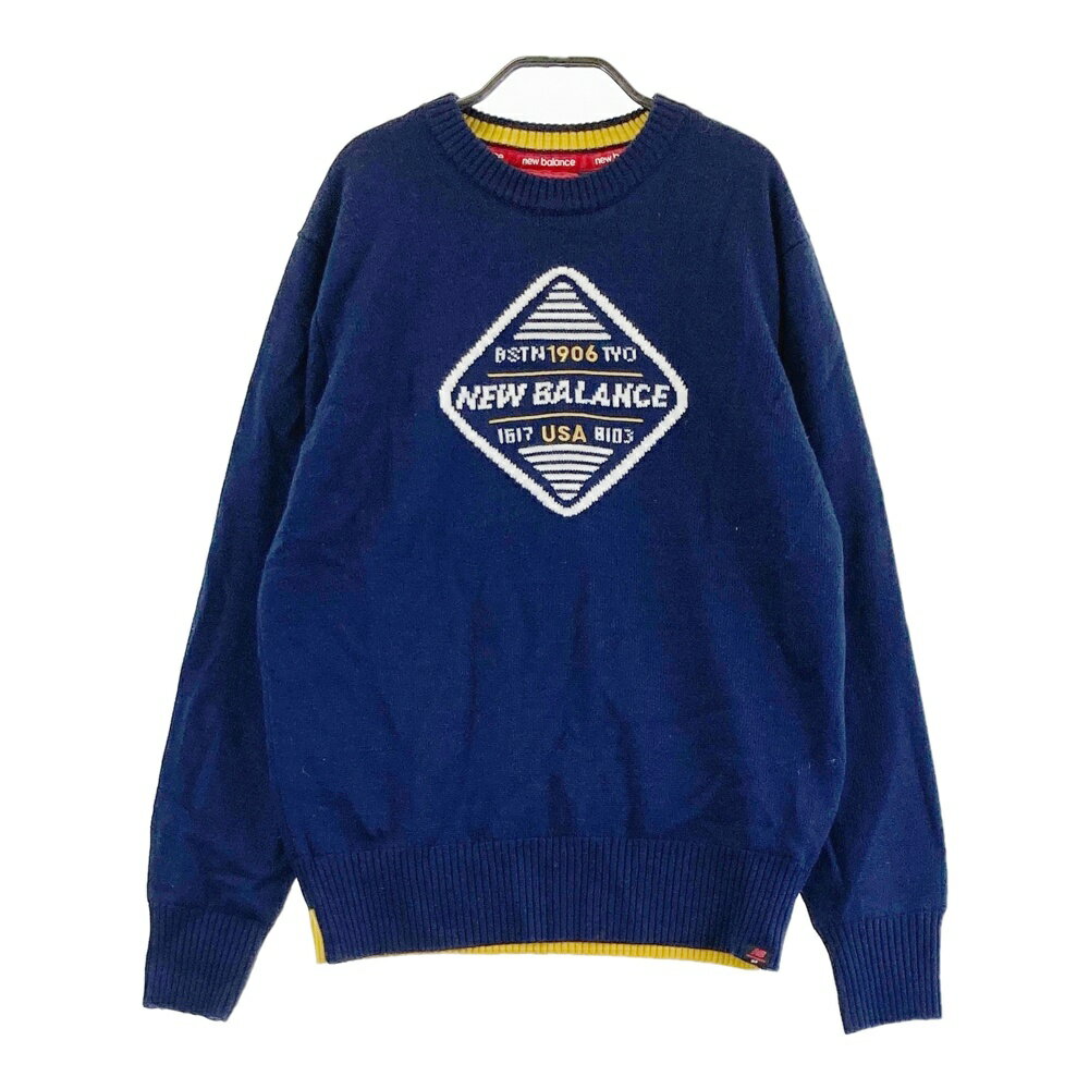 NEW BALANCE GOLF ニューバランス 裏地付 ニットセーター ネイビー系 4 【中古】ゴルフウェア メンズ