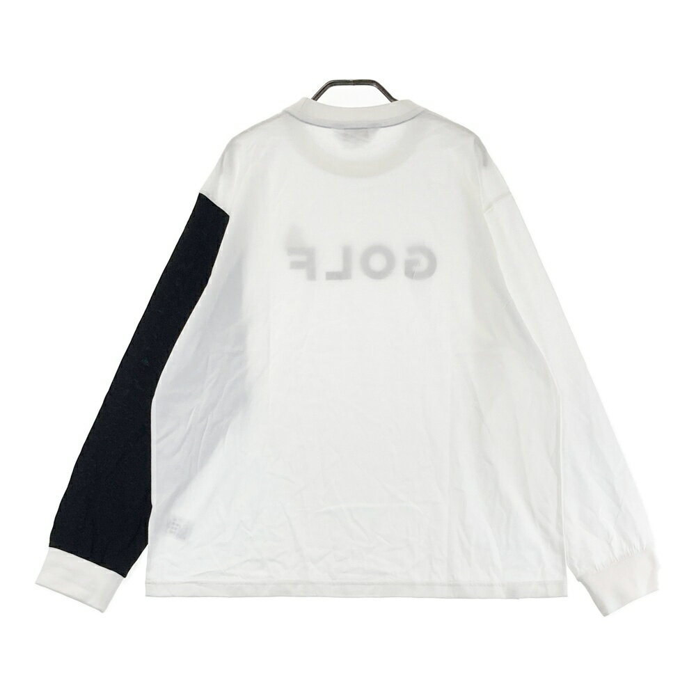 MUNSING WEAR マンシングウェア 2023年モデル 長袖Tシャツ ワッペン ホワイト系 LL 【中古】ゴルフウェア メンズ