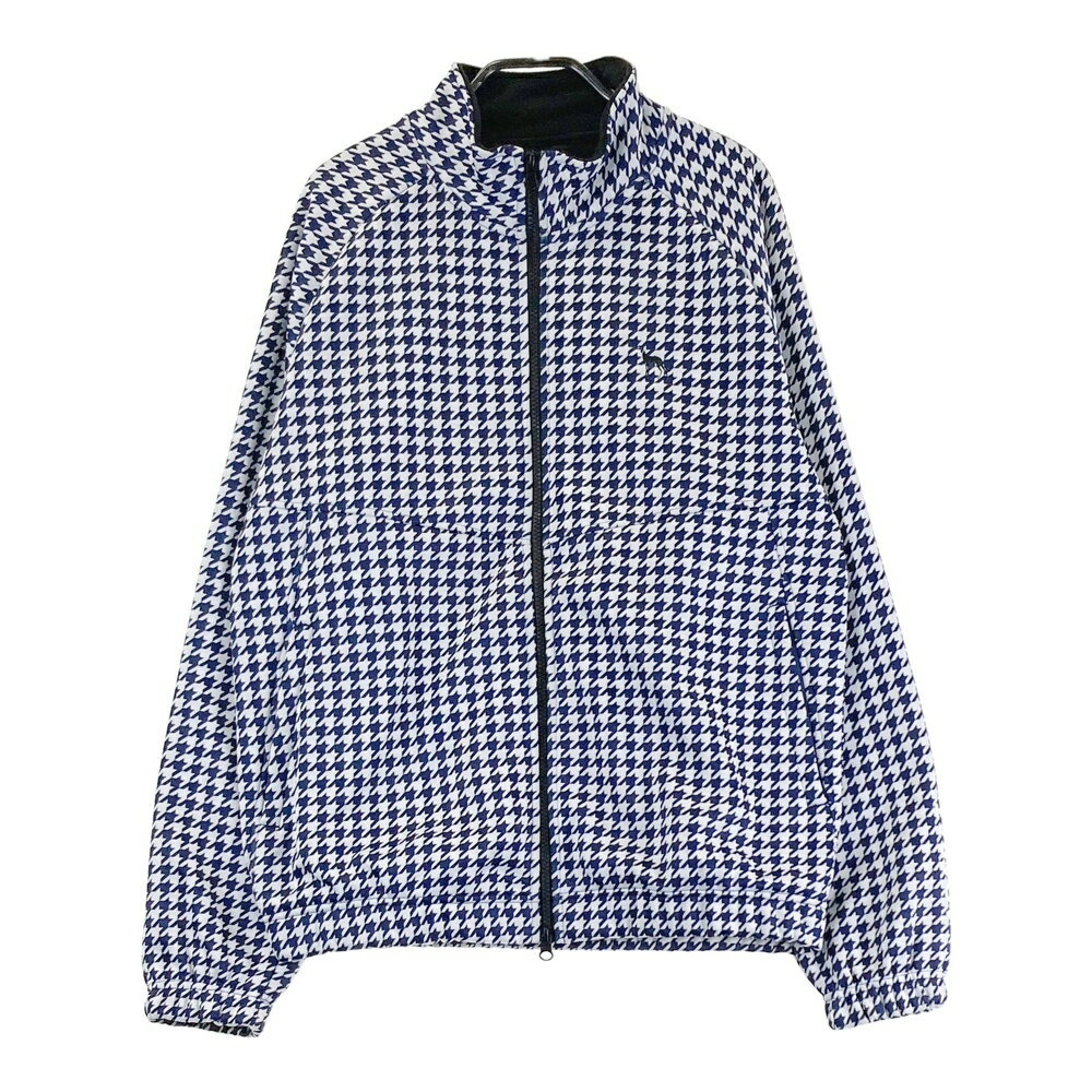 ADABAT アダバット 長袖ジップジャケット 千鳥柄 ネイビー系 L 【中古】ゴルフウェア メンズ