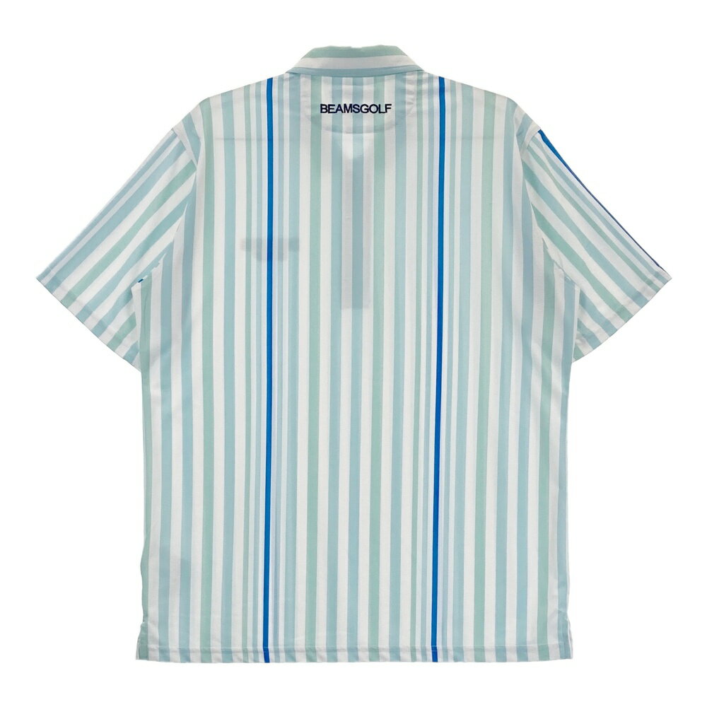BEAMS GOLF ビームスゴルフ 2024年 半袖ポロシャツ ストライプ ブルー系 XL 【中古】ゴルフウェア メンズ