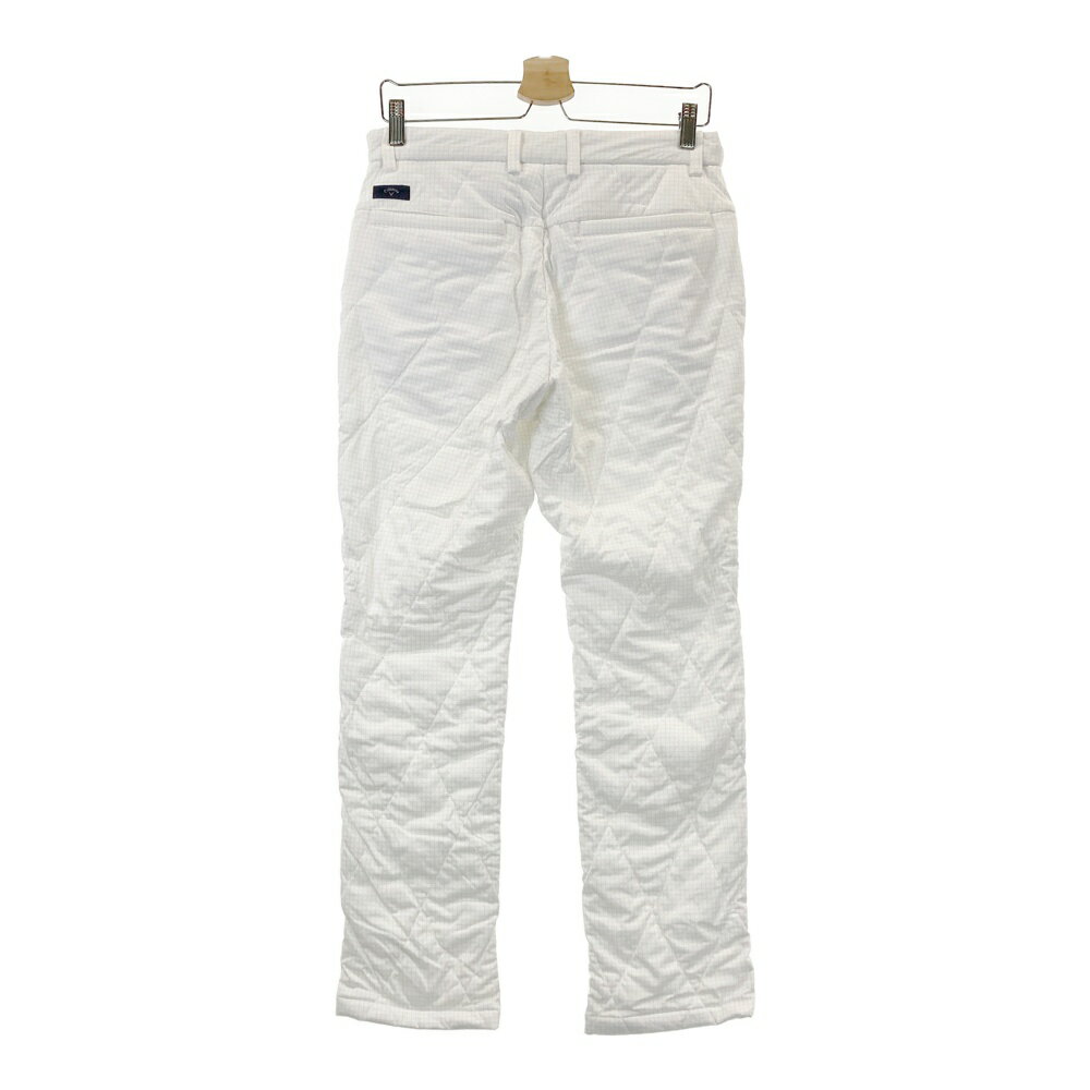 CALLAWAY キャロウェイ 中綿パンツ チェック柄 ホワイト系 M 【中古】ゴルフウェア メンズ