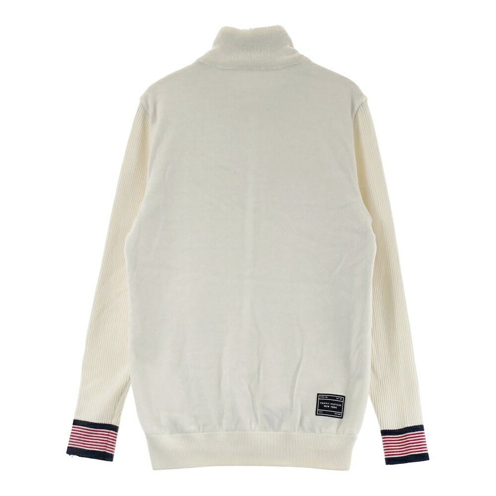 TOMMY HILFIGER GOLF トミー ヒルフィガーゴルフ 裏地付 中綿切替 ニット ジップジャケット ホワイト系 L 【中古】ゴルフウェア メンズ