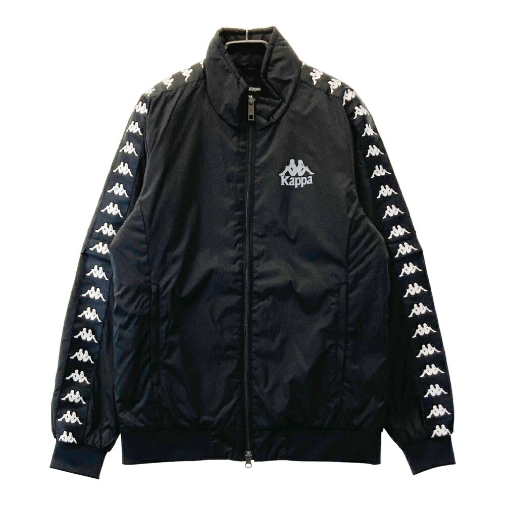 KAPPA GOLF カッパゴルフ 2WAY 中綿ジップジャケット 袖ロゴ ブラック系 M 【中古】ゴルフウェア メンズ