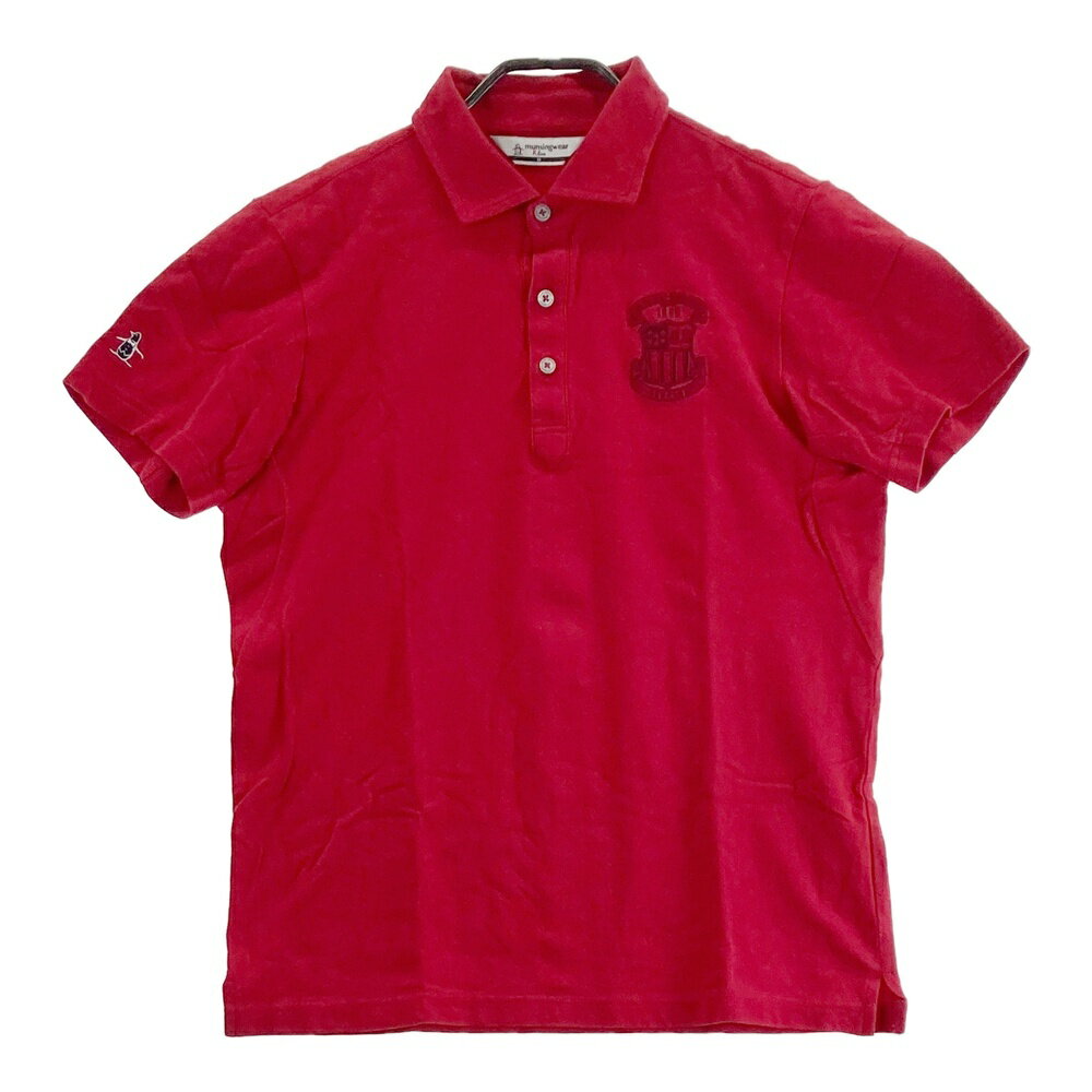 MUNSING WEAR マンシングウェア R.line RM1502 半袖ポロシャツ レッド系 M 【中古】ゴルフウェア メンズ