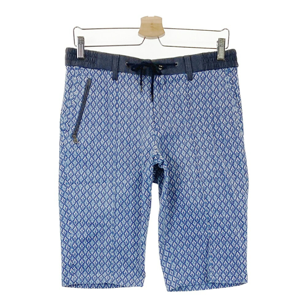 MARK&LONA マークアンドロナ ハーフパンツ 総柄 ブルー系 M 【中古】ゴルフウェア メンズ