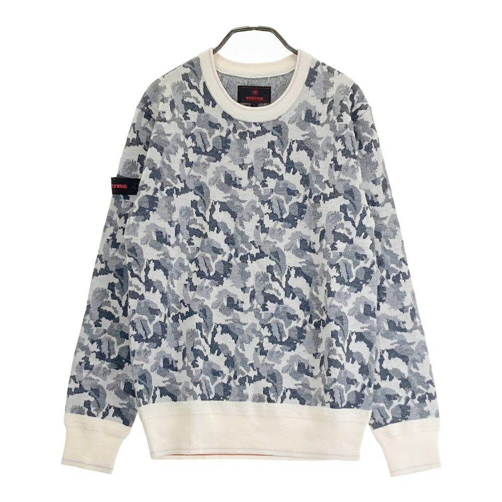 BRIEFING GOLF ブリーフィング BRG233M34 ニット セーター カモフラ ホワイト系 S 【中古】ゴルフウェア メンズ