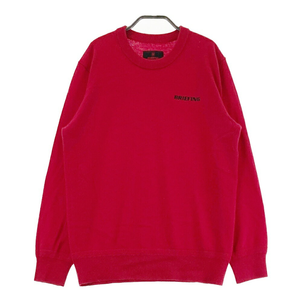 BRIEFING GOLF ブリーフィング カシミヤニットセーター レッド系 M 【中古】ゴルフウェア メンズ