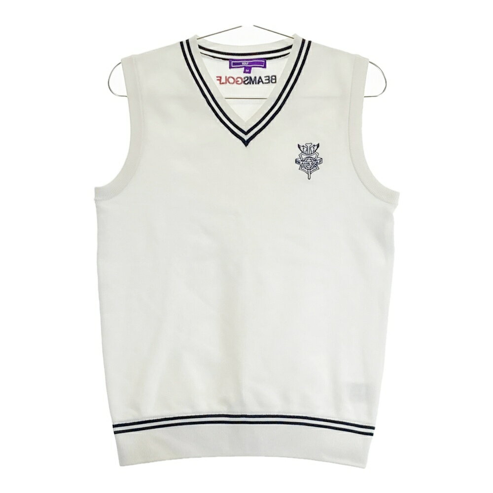 BEAMS GOLF ビームスゴルフ ニットベスト ホワイト系 M 【中古】ゴルフウェア メンズ