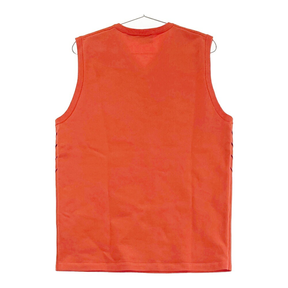 DESCENTE GOLF デサントゴルフ Vネック ニットベスト オレンジ系 O 【中古】ゴルフウェア メンズ