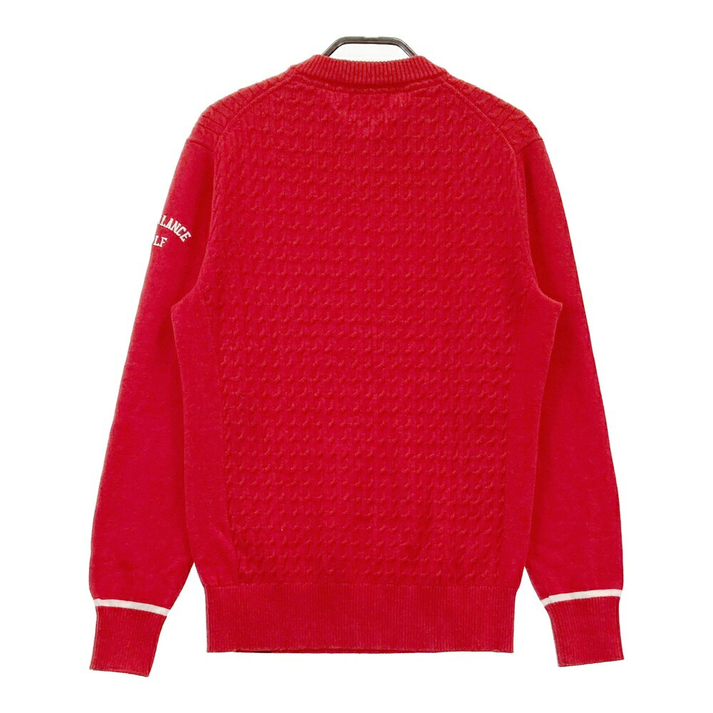NEW BALANCE GOLF ニューバランス ニットセーター ウール混 レッド系 3 【中古】ゴルフウェア メンズ