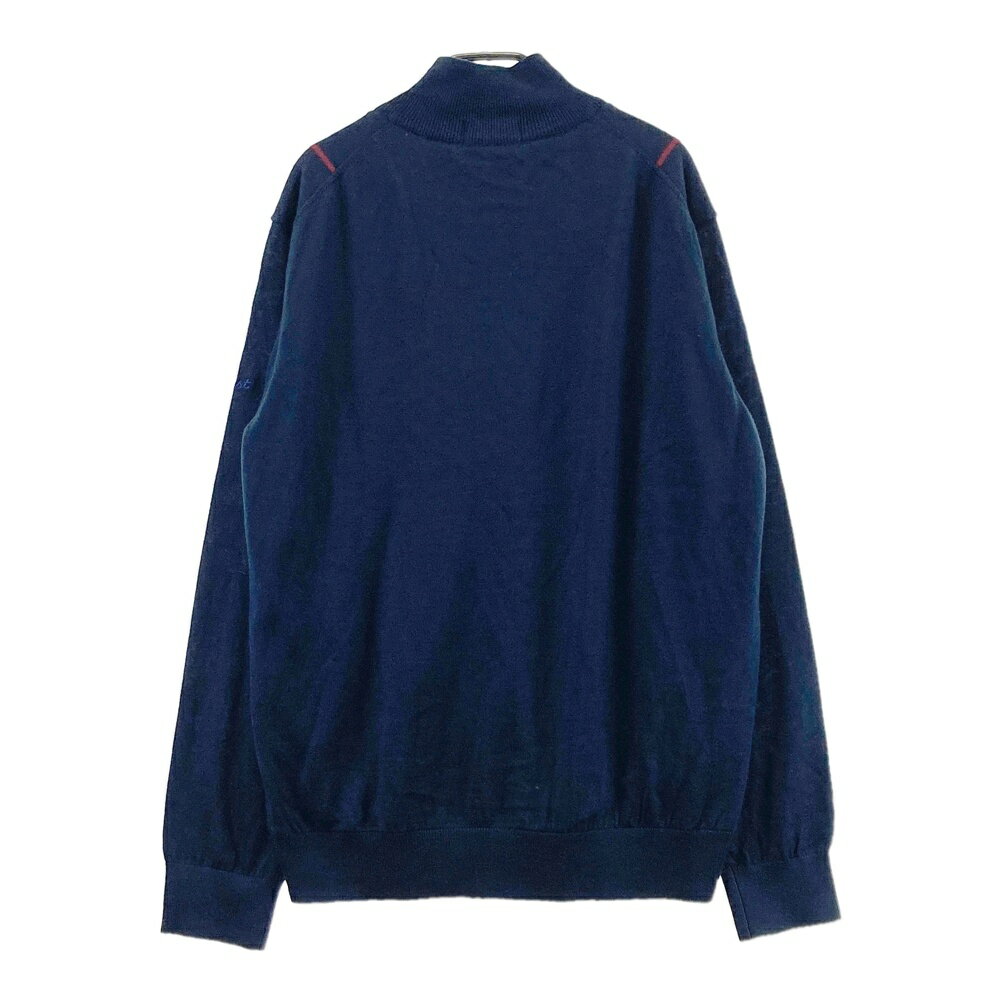 TITLEIST タイトリスト 蓄熱 ニットジャケット チェック柄 ネイビー系 3L 【中古】ゴルフウェア メンズ