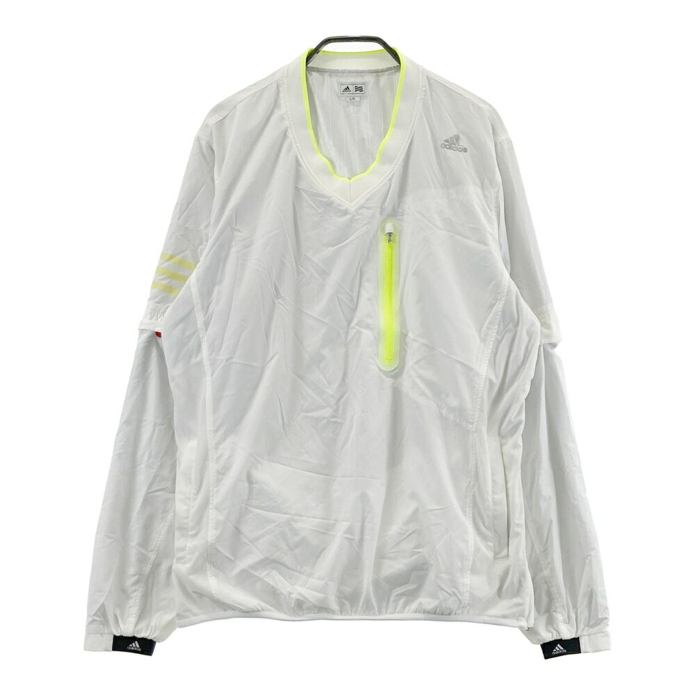 ADIDAS GOLF アディダスゴルフ 裏蓄熱 2way ブルゾン ホワイト系 L 【中古】ゴルフウェア メンズ