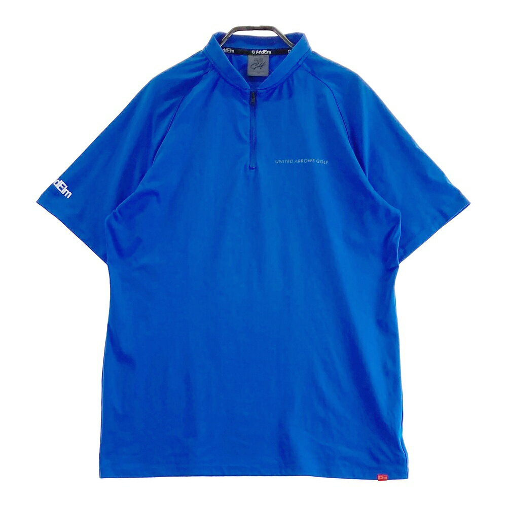 UNITED ARROWS GOLF ユナイテッドアローズゴルフ 2024年モデル 6017-699-0063 ハーフジップ 半袖Tシャツ ブルー系 Large 【中古】ゴルフウェア メンズ