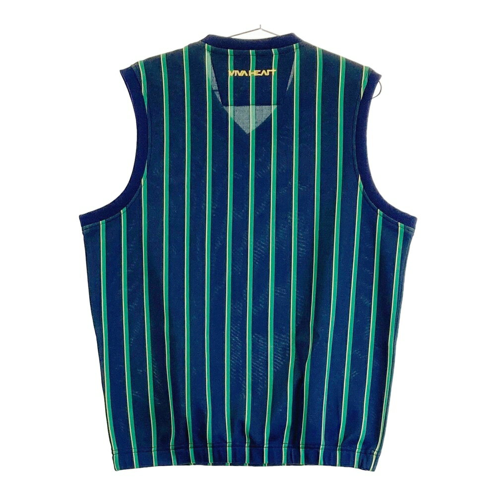 VIVA HEART ビバハート ニットベスト ストライプ柄 ネイビー系 52 【中古】ゴルフウェア メンズ