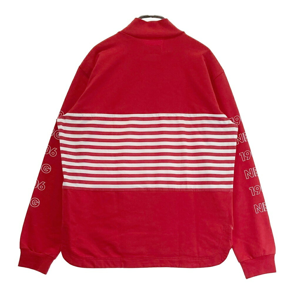 NEW BALANCE GOLF ニューバランス ハイネック 長袖Tシャツ ボーダー柄 レッド系 4 【中古】ゴルフウェア メンズ