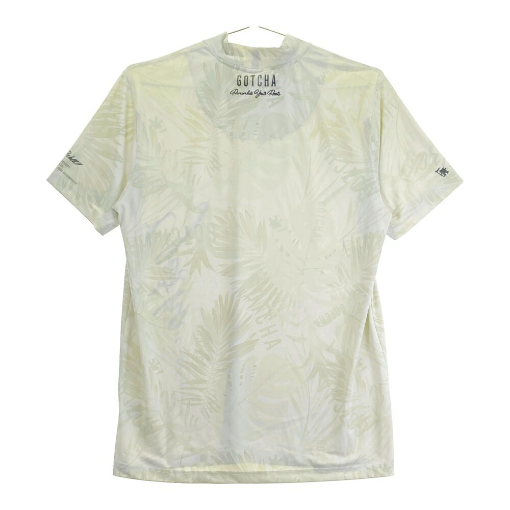 GOTCHA ガッチャ ハイネック半袖Tシャツ ボタニカル柄 グリーン系 XXL 【中古】ゴルフウェア メンズ