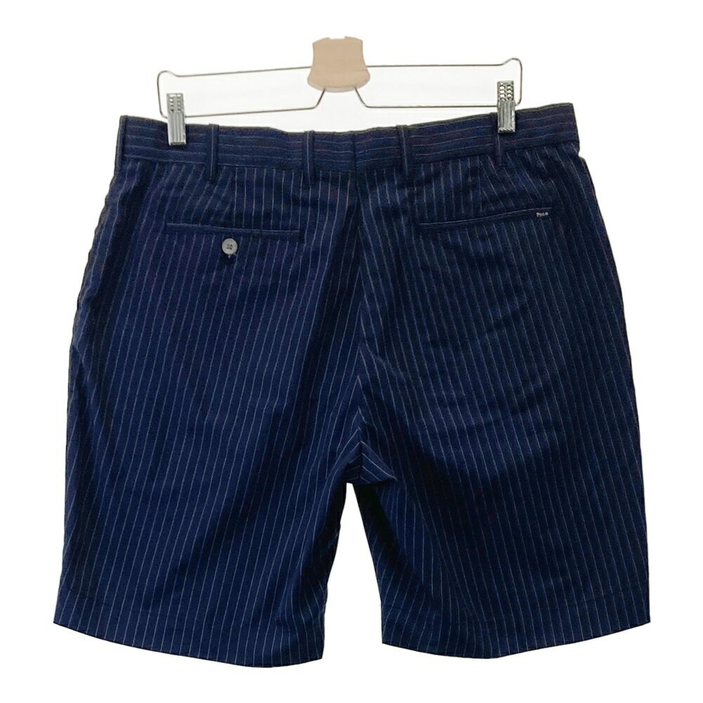 POLOGOLF ラルフローレン ポロゴルフ ハーフパンツ ストライプ柄 ネイビー系 36 【中古】ゴルフウェア メンズ