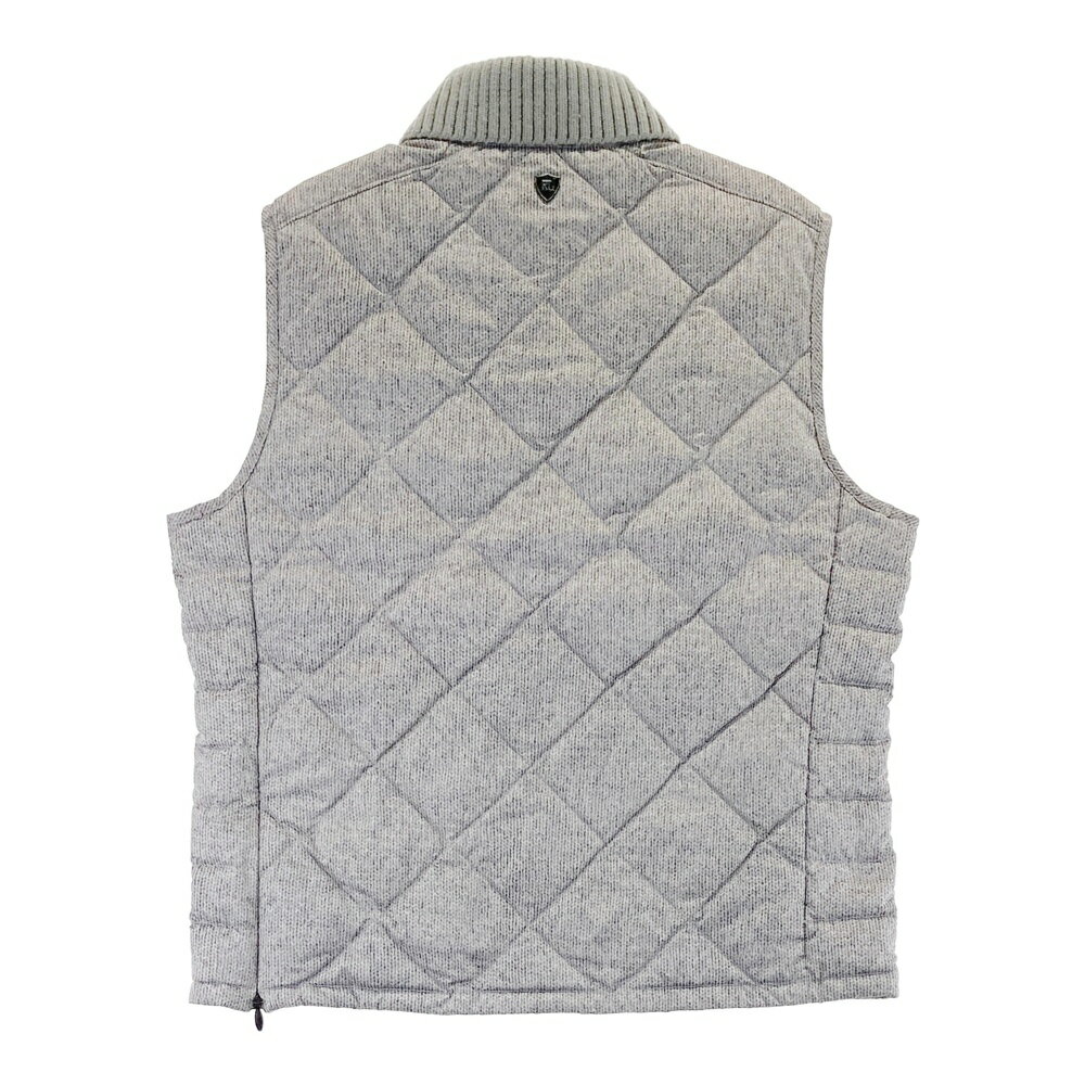 POLOGOLF ラルフローレン ポロゴルフ ショールカラーダウンベスト ニット柄 グレー系 L 【中古】ゴルフウェア メンズ