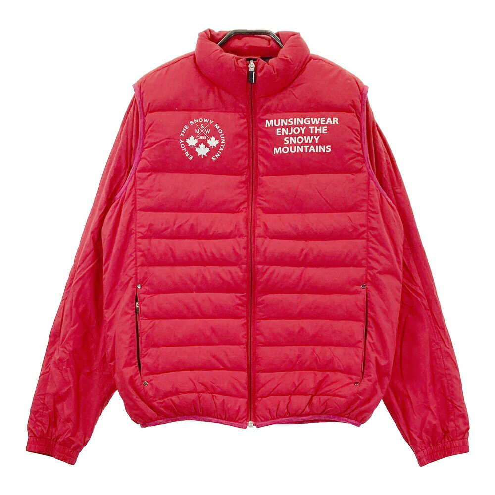 MUNSING WEAR マンシングウェア 中綿 長袖ジップジャケット レッド系 M 【中古】ゴルフウェア メンズ