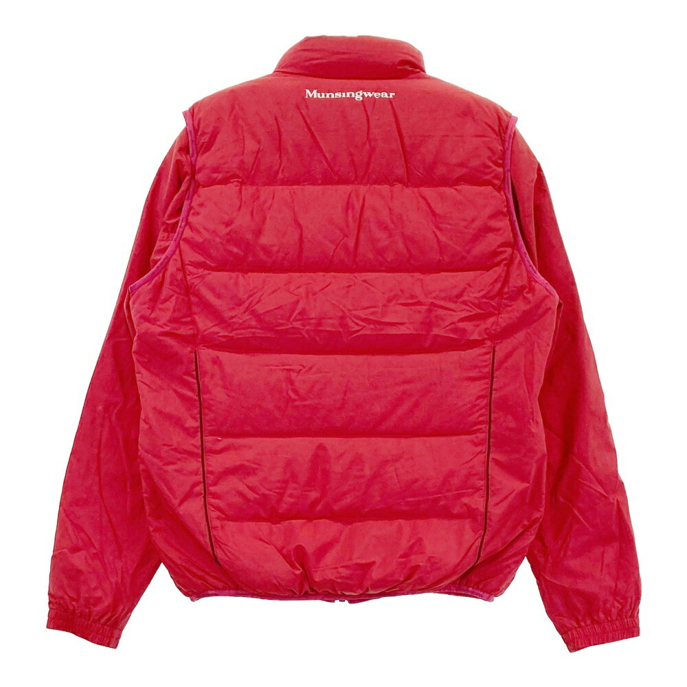 MUNSING WEAR マンシングウェア 中綿 長袖ジップジャケット レッド系 M 【中古】ゴルフウェア メンズ