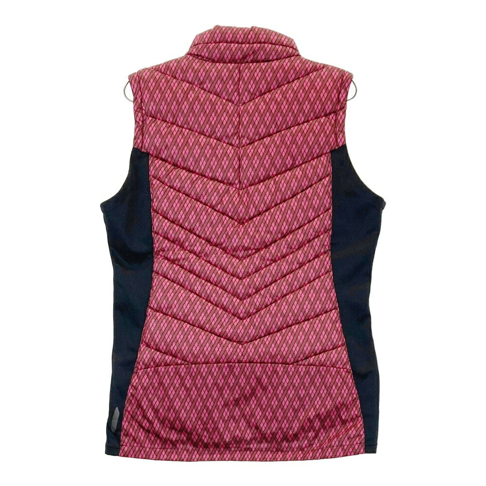 MIZUNO GOLF ミズノゴルフ 中綿 ジップベスト ブレスサーモ 総柄 ピンク系 L 【中古】ゴルフウェア メンズ