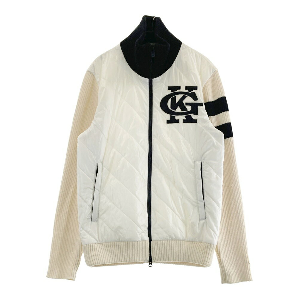 KAPPA GOLF カッパゴルフ ニット切替 中綿 ジップジャケット ホワイト系 L 【中古】ゴルフウェア メンズ