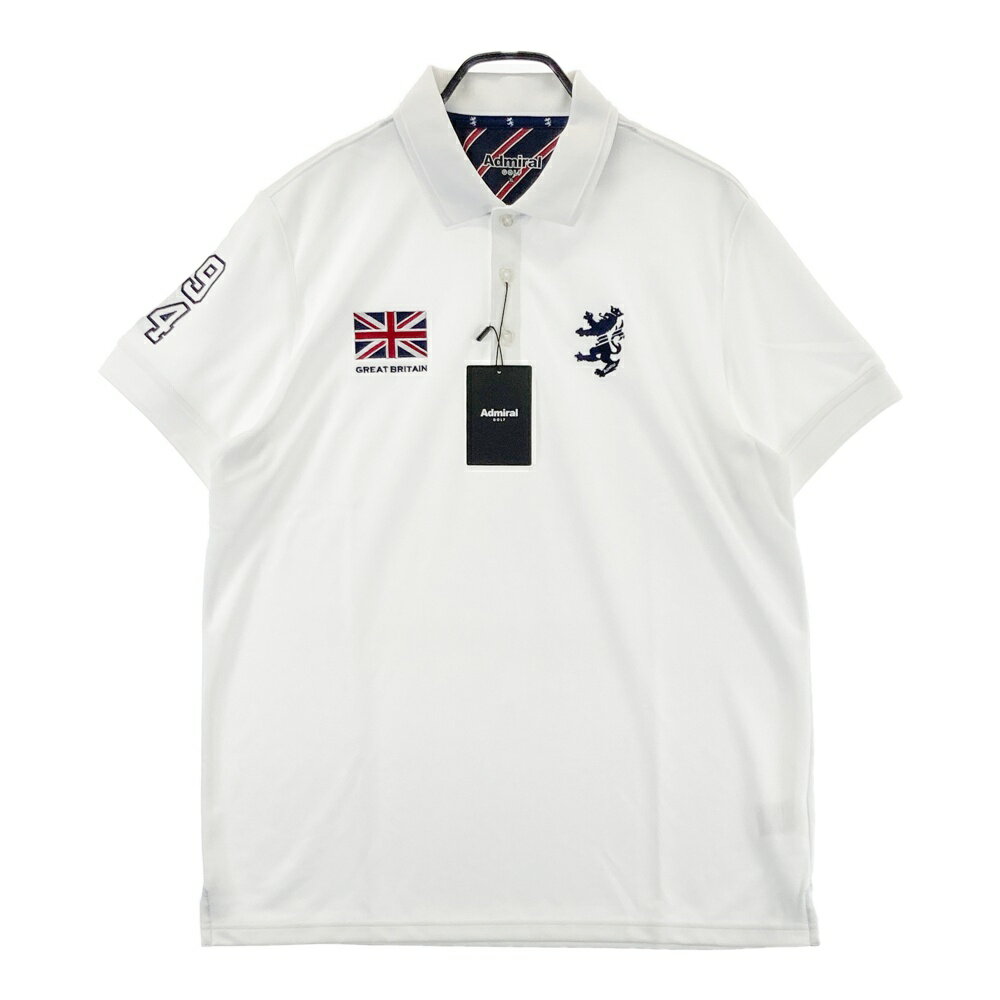 ADMIRAL アドミラル 2023年モデル 半袖ポロシャツ ホワイト系 XL 【中古】ゴルフウェア メンズ
