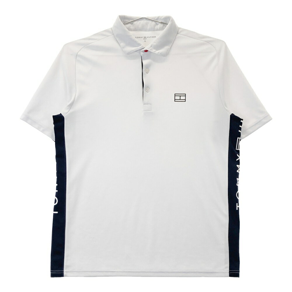 TOMMY HILFIGER GOLF トミー ヒルフィガーゴルフ 半袖ポロシャツ ホワイト系 XL 【中古】ゴルフウェア メンズ