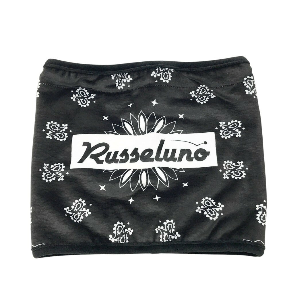 RUSSELUNO ラッセルノ ネックウォーマー ルチャ ペイズリー柄 ブラック系 F 【中古】ゴルフウェア
